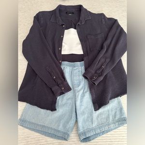 Cotton On Garments Navy Long Sleeves Button Up